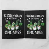 St. Patrick's Day Unfug mit Gnomies Gnom Dankeskarte (Innenseite)