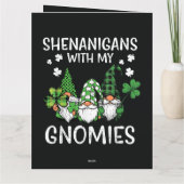 St. Patrick's Day Unfug mit Gnomies Gnom Dankeskarte (Rückseite)