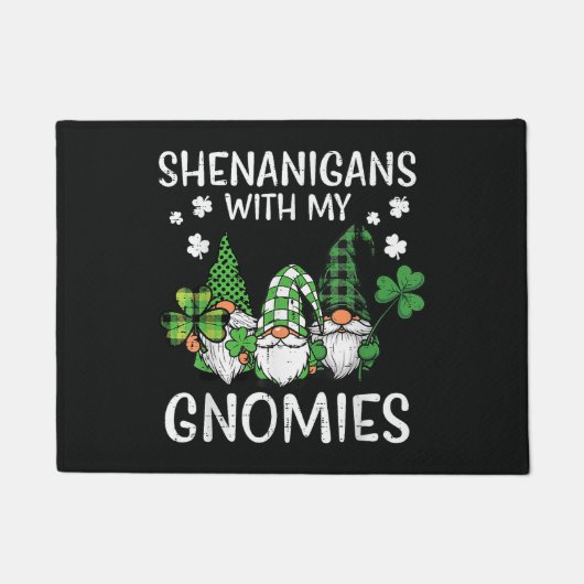St Patricks Day Unfug mit Gnomies Gnom Fußmatte (Vorderseite)