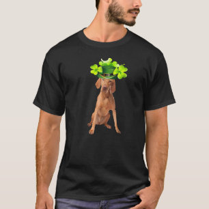 ST Patricks Day Ungarische vizsla Vater Mama Dog i T-Shirt