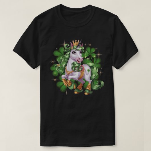 St. Patrick's Day Unicorn Celtic Fantasy Creature T-Shirt (Design vorne)
