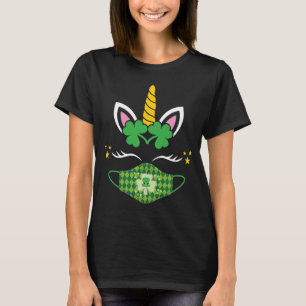 St Patricks Day Unicorn Gesichtsmaske Leprechaun I T-Shirt