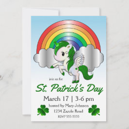 St. Patrick's Day Unicorn Pegasus Einladung