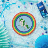 St. Patrick's Day Unicorn Pegasus Pappteller (Party)