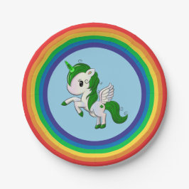 St. Patrick's Day Unicorn Pegasus Pappteller