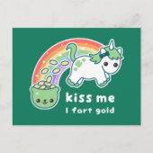 St. Patrick's Day Unicorn Postkarte (Vorderseite)