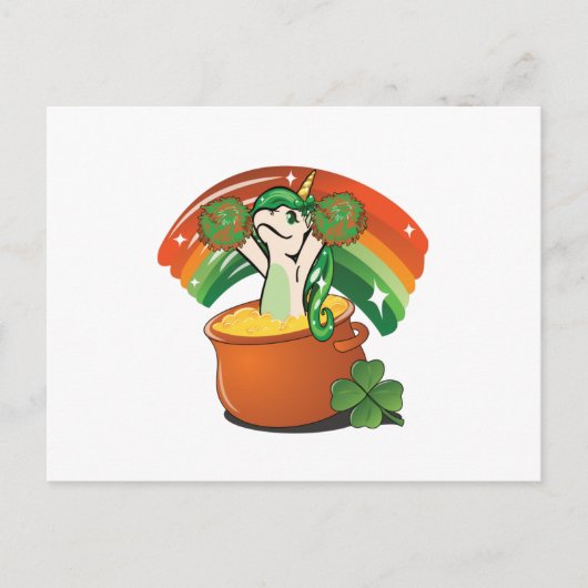 St. Patrick's Day Unicorn - Saint Patrick's Postkarte (Vorderseite)