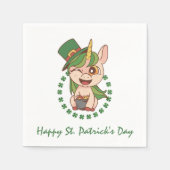 St Patricks Day Unicorn Serviette (Vorderseite)