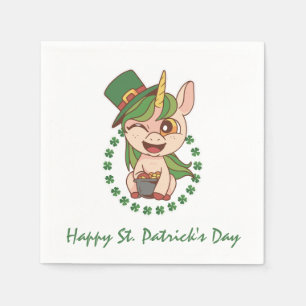 St Patricks Day Unicorn Serviette