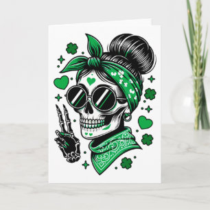 St. Patricks Day Unordentlicher Dutt Irischer Tote Karte