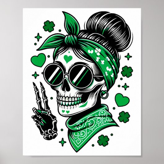 St. Patricks Day unordentlicher Dutt irischer Tote Poster (Vorne)