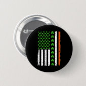 St Patricks Day Us Amerikanische Flagge Shamrocks Button (Vorne & Hinten)