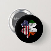 ST. Patrick's day US and ireland Flag Button (Vorne & Hinten)