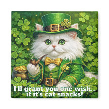 St. Patrick's Day Verrückter Katzen-Leprechaun-Mag