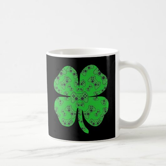 St Patricks Day Video Game Controller Kleeblatt Kaffeetasse (Rechts)