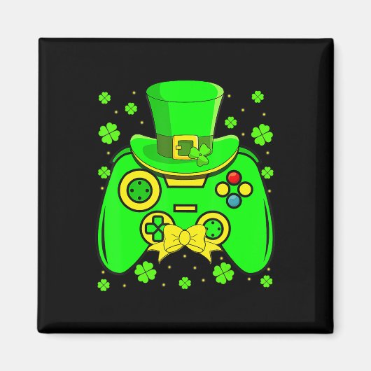 St Patrick's Day Video Game Kleeblatt Matching Men Magnet (Vorne)