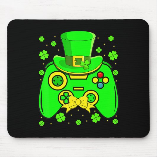 St Patrick's Day Video Game Kleeblatt Matching Men Mousepad (Vorne)