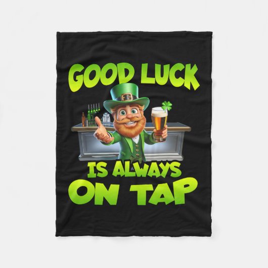 St Patricks Day Viel Glück ist immer auf Gestochen Fleecedecke (Vorderseite)