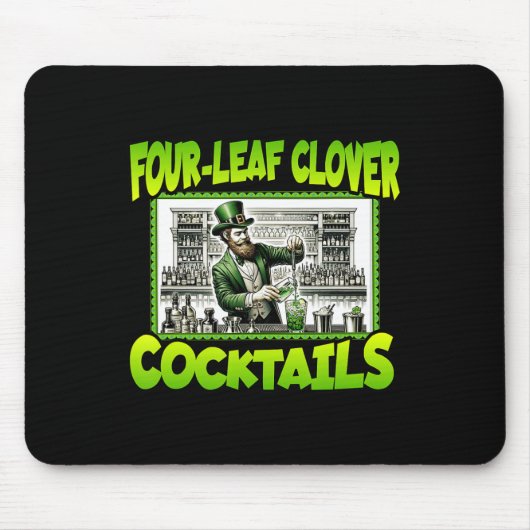 St Patricks Day Vier-Blatt-Klee-Schwänze St Paddys Mousepad (Vorne)
