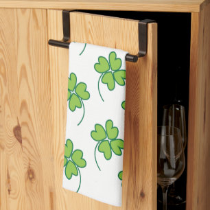 St Patricks Day Vierblattklee Geschirrtuch