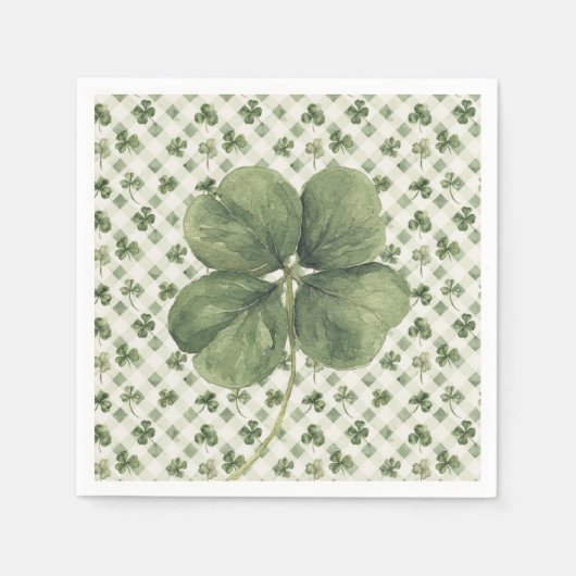  St Patrick's Day Vierblattklee  Serviette (Vorderseite)