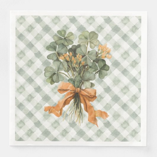 St. Patricks Day Vierblattklee Serviette (Vorderseite)