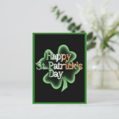 St. Patrick's Day Vierblättriges Kleeblatt Feiertagspostkarte (Stehend Vorderseite)