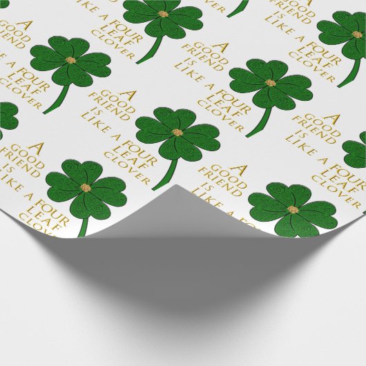 St. Patrick's Day Vierblättriges Kleeblatt Friends Geschenkpapier (Ecke)