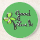 St. Patrick's Day vierblättriges Kleeblatt Getränkeuntersetzer (Vorne)