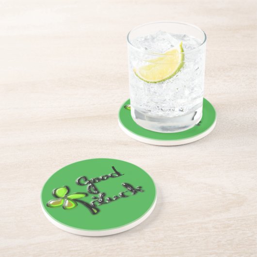St. Patrick's Day vierblättriges Kleeblatt Getränkeuntersetzer (Seite)