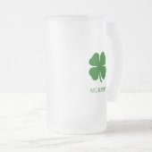 St Patricks Day Vierblättriges Kleeblatt Green Iri Mattglas Bierglas (VorderseiteRechts)