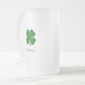 St Patricks Day Vierblättriges Kleeblatt Green Iri Mattglas Bierglas (Vorderseite Links)