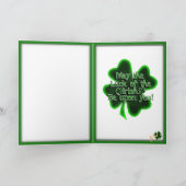 St Patrick's Day Vierblättriges Kleeblatt Karte (Innenseite)