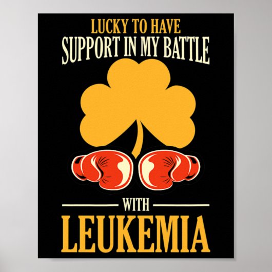 St Patricks Day Vierblättriges Kleeblatt Leukämie Poster (Vorne)