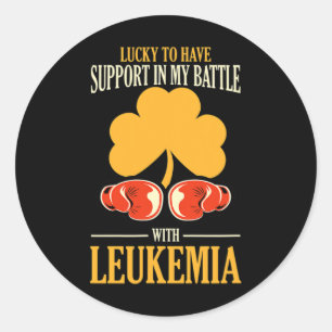 St Patricks Day Vierblättriges Kleeblatt Leukämie  Runder Aufkleber