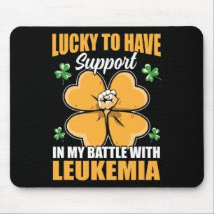 St Patricks Day Vierblättriges Kleeblatt Leukemia Mousepad