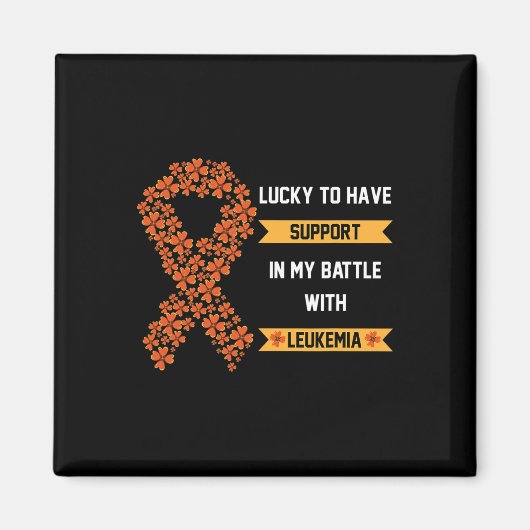 St Patricks Day Vierblättriges Kleeblatt Orange Le Magnet (Vorne)