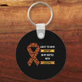 St Patricks Day Vierblättriges Kleeblatt Orange Le Schlüsselanhänger (Vorderseite)