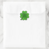 St. Patrick's Day, Vierblättriges Kleeblatt Runder Aufkleber (Tasche)
