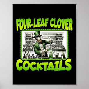 St Patricks Day Vierblättriges Kleeblatt Schwanzes Poster