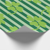 St Patricks Day Vierblättriges Kleeblatt Streifen  Geschenkpapier (Ecke)
