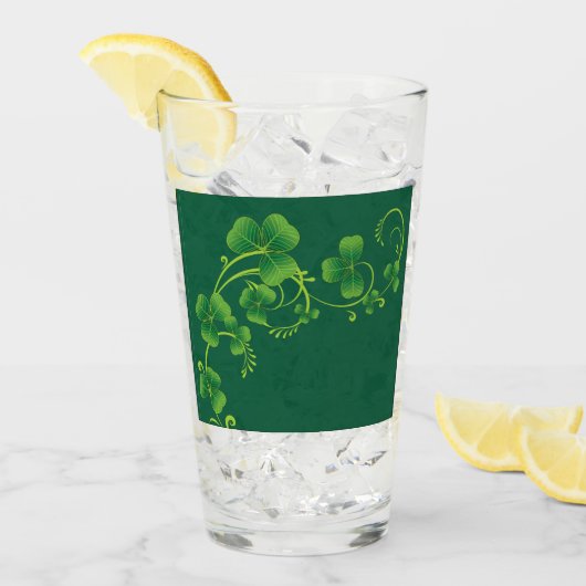 St. Patricks Day Vine & Clover Glass Glas (Vorderseite Ice)