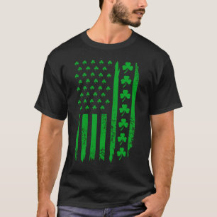 St Patricks Day Vintag amerikanische Flagge Irish  T-Shirt