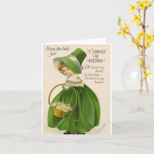 St Patrick's Day Vintag Card Karte (Gelbe Blume)