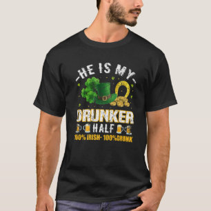 St. Patrick's Day Vintag Funny Er ist mein Betrunk T-Shirt