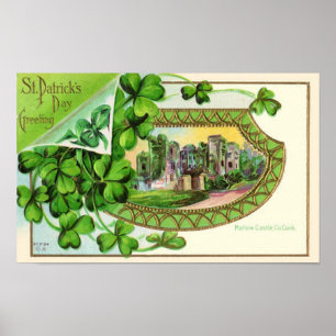 St. Patrick's Day Vintag Ireland Castle Poster
