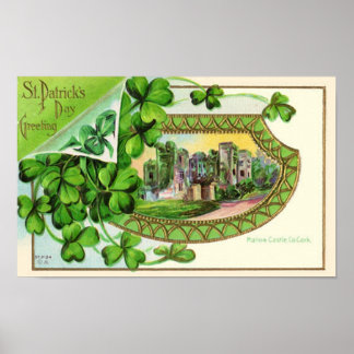 St. Patrick's Day Vintag Ireland Castle Poster