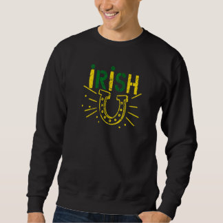 St Patrick's Day Vintag Irish Lucky Horseshoe Sweatshirt