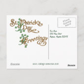 St. Patricks Day Vintag Postcard Postkarte (Rückseite)