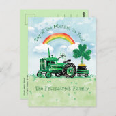St. Patrick's Day Vintag Tractor Name Postkarte (Vorne/Hinten)